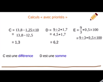 Calculs avec priorités