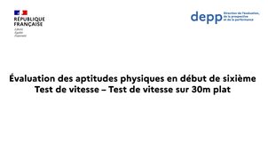 Test de vitesse - Évaluation des aptitudes physiques en début de 6e