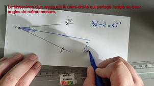 ANGLES Tracer la bissectrice d'un angle à l'aide d'un rapporteur