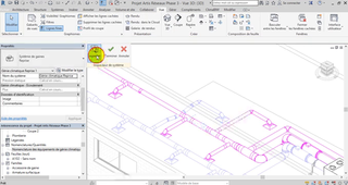 BIM - Création d'un réseaux de gaines de ventilation dans REVIT : Analyse des pertes de charge et du tronçon défavorise