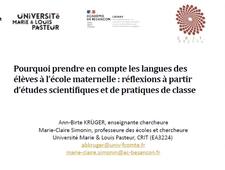 Le plurilinguisme en maternelle