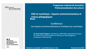 EDD et numérique - Impacts environnementaux et sociétaux