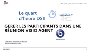 Quart d'heure DSII - Gérer les participants dans Visio agents