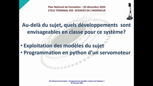 Les enjeux de la rénovation de la spécialité sciences de l'ingénieur dans la voie générale du lycée : Sujet_0