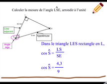 Calcul angle cos