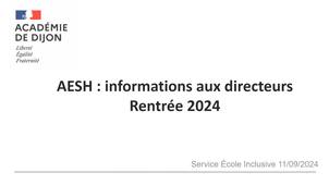 AESH : informations aux directeurs - Rentrée 2024 (Nièvre)