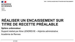 Réaliser un encaissement sur titre de recette préalable - MANDATAIRE / COMPTA