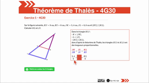 Calculer une longueur avec le théorème de Thalès (triangles imbriqués)