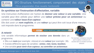 SFC3a-Algorithmique et programmation : instruction d'affectation, variable