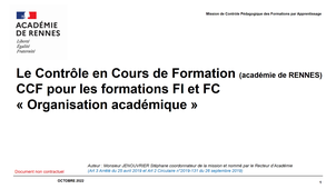 CCF- Organisation academique