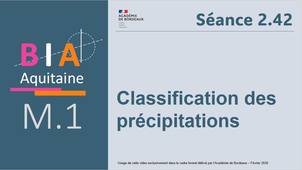 M1 - S2.42 - Classer les précipitations.