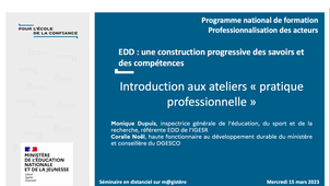 PNF 2022/2023 - EDD - Présentation des ateliers de pratique
