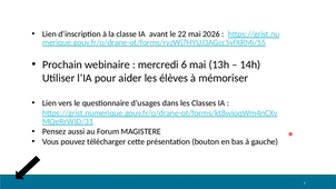 CLASSE IA - WEBINAIRE #5 - 05/05/2026