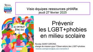 pHARe : Prévenir les LGBT+phobies en milieu scolaire