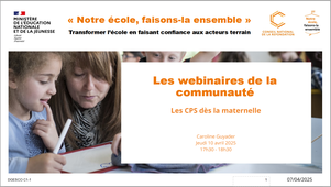 Les CPS dès la maternelle