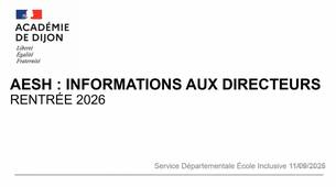 AESH : informations aux directeurs - Rentrée 2026 (Nièvre)