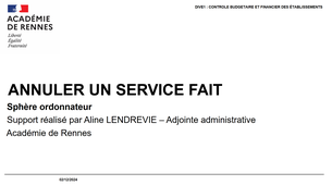 Annuler un service fait - ORDO