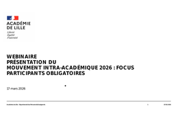Webinaire Mouvement Intra académique - Participants obligatoires