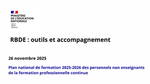 RBDE : outils et accompagnement