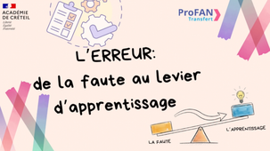 L'erreur: de la faute au levier d'apprentissage