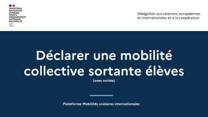 Déclarer une mobilité collective sortante internationale élèves avec nuitée