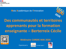 Des communautés et territoires apprenants pour la formation enseignante Berterreix Cécile MAI 2026 CARDIE