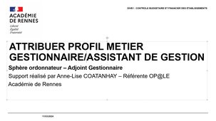 ATTRIBUER LE PROFIL METIER GESTIONNAIRE OU ASSISTANT DE GESTION