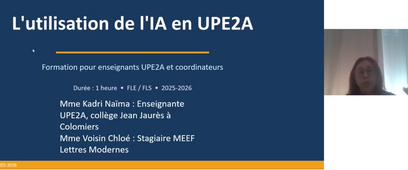Heure du CASNAV N° 5 - Usage de l'IA en UPE2A