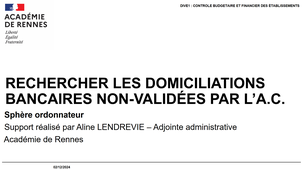 Rechercher les domiciliations bancaires non-validées par l'agence comptable - ORDO