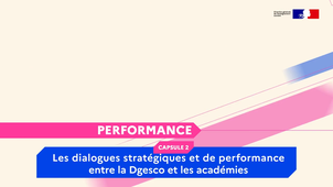 Performance - Les dialogues stratégiques et de performance entre la Dgesco et les académies