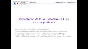 Présentation de l'épreuve unité 61 