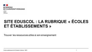 Eduscol : la rubrique 