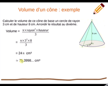 Calcul volume cone