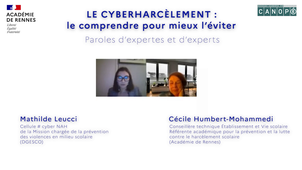 Le cyberharcèlement #1 - Parole d'experte : Mathilde LEUCCI - Cellule #CyberNAH (Dgesco)