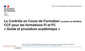 CCF - Guide et procédure academique