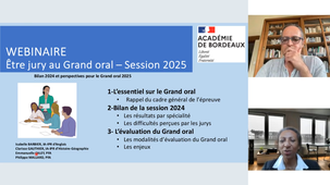 WEBINAIRE : ÊTRE JURY DU GRAND ORAL - 2025 - Académie de Bordeaux