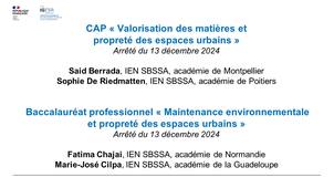 PNF 2024/2025 - Rénovation de la filière hygiène, propreté et environnement - Webinaire commun aux 5 diplômes