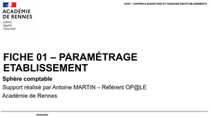 BASCULE / Fiche 01 - Paramétrage de l'établissement - COMPTA