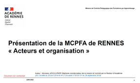 MPCFA - Acteurs et organisation