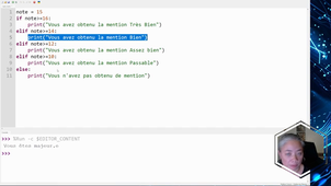 Python : Structure conditionnelle