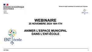 ENT-École - Webinaire Collectivités du 25.11.2024