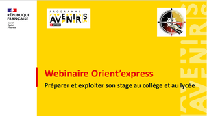 Webinaire Orient'express Préparer et exploiter son stage en collège et en lycée