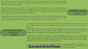 Poème Les MOTS qui parlent des MAUX Collège Julia Nicolas