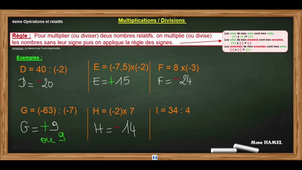 RELATIFS- Multiplications divisions