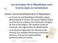 Les principes de la République sont dans la constitution