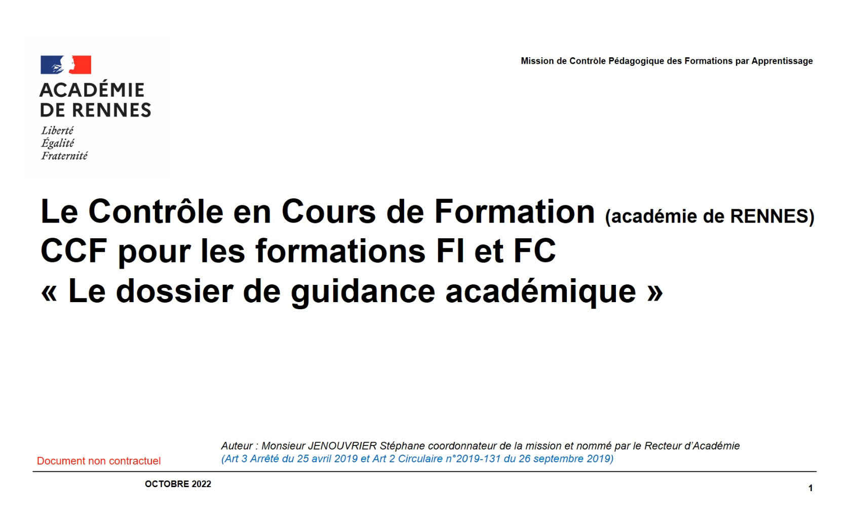 PodEduc - Ccf- Dossier De Guidance Academique