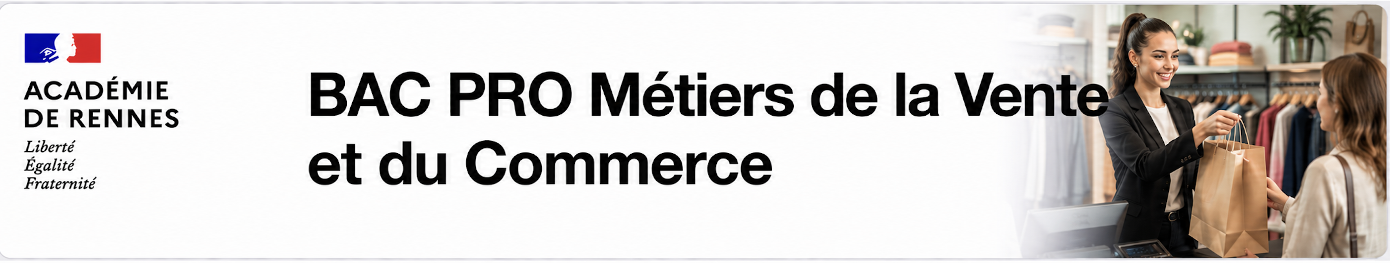 Bannière BAC PRO Métiers de la Vente et du Commerce