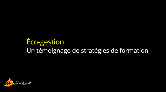 PodEduc - Eco-Gestion - Un Témoignage De Stratégies De…