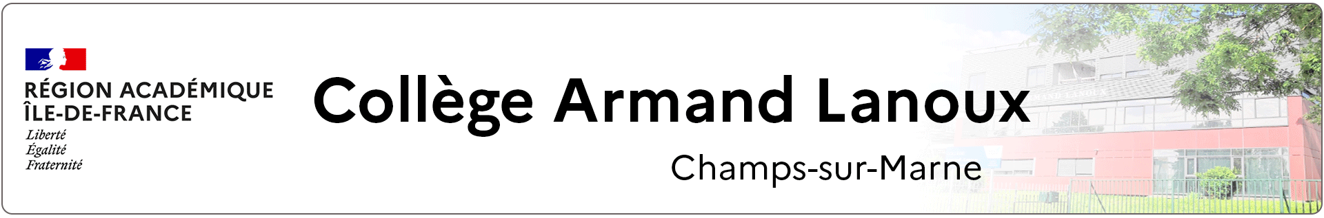 Bannière Île-de-France - Collège Armand Lanoux - Champs-sur-Marne