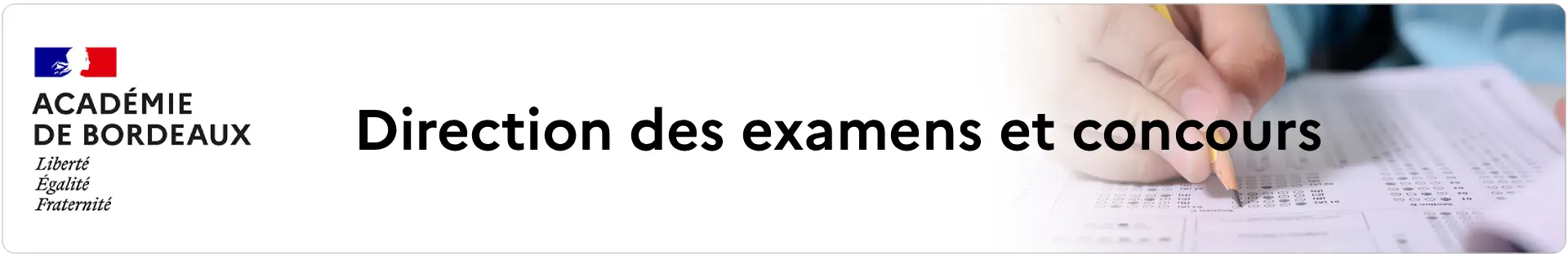 Bannière Académie de Bordeaux - Direction des examens et concours
